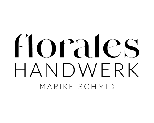 Schwarzer Text auf weißem Hintergrund lautet: florales HANDWERK MARIKE SCHMID in einer modernen, eleganten Schriftart, mit florales in Fettdruck und HANDWERK MARIKE SCHMID in Großbuchstaben.